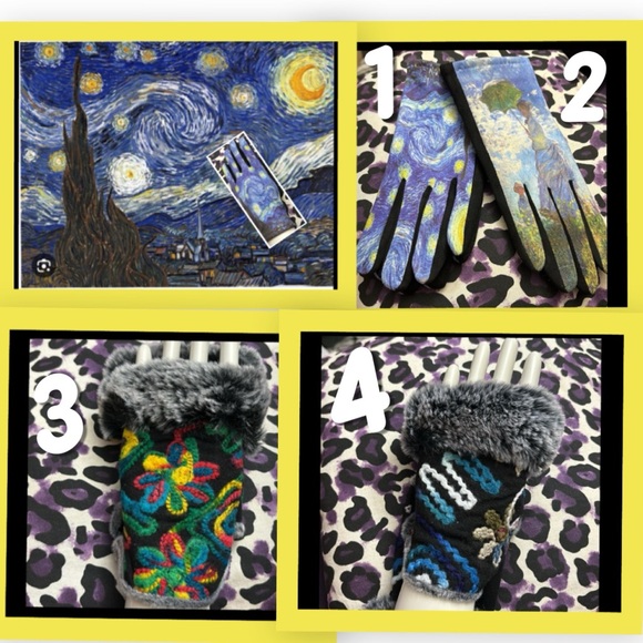 XXX Accessories - Fine Art Inspired Starry Night Van Gogh & Monet Madam Touch Screen Blue or Green